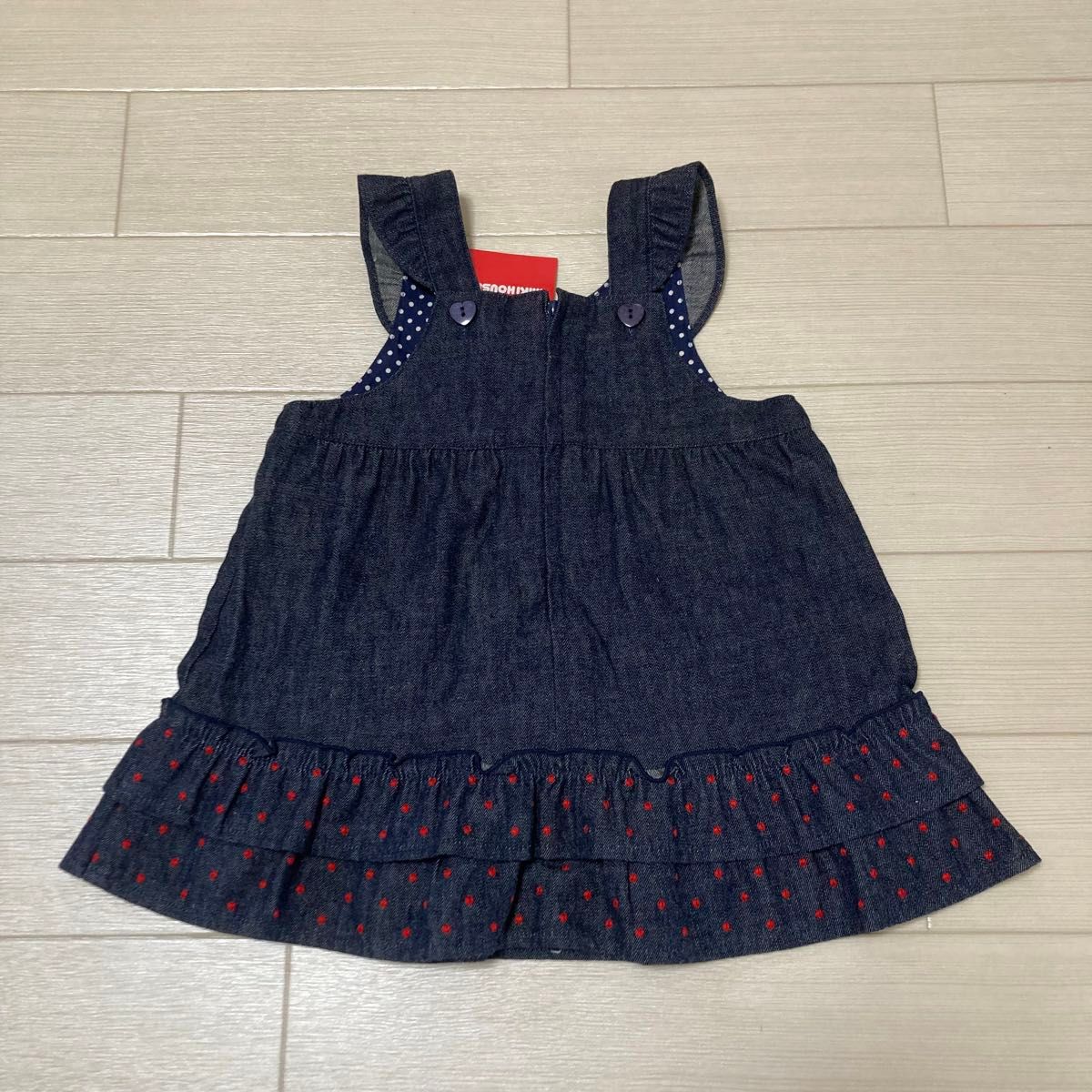 ミキハウス　うさこ　ワンピース　デニム　80 新品　現行品　ジャンパースカート　タグ付き MIKIHOUSE 女の子 スカート
