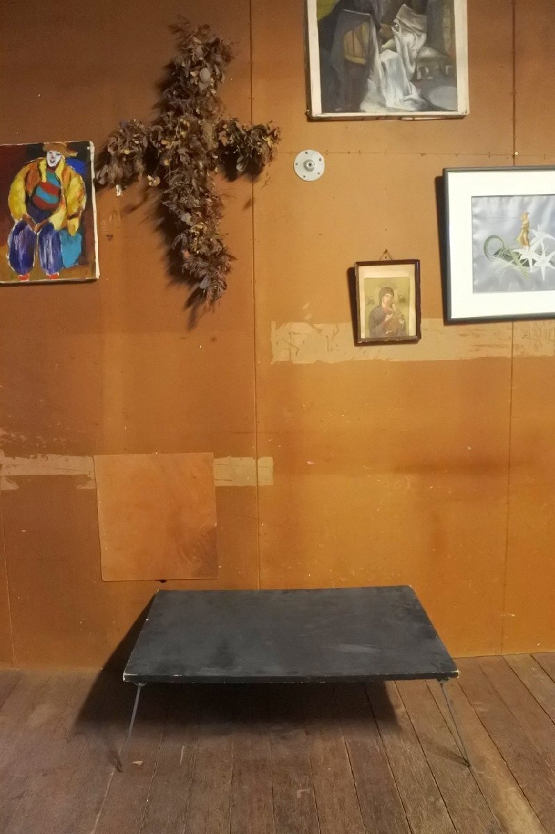 レトロ リメイク 黒板テーブル 机 子供 ちゃぶ台 折りたたみ/ヴィンテージ ビンテージ アンティーク_画像1