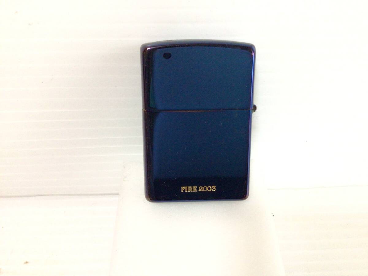 Y803 zippo/ジッポ　オイルライター　FIRE 2003/キリン缶コーヒーファイア　非売品　2003年　喫煙具　現状品　1点　ブルー　ロゴ入り_画像2