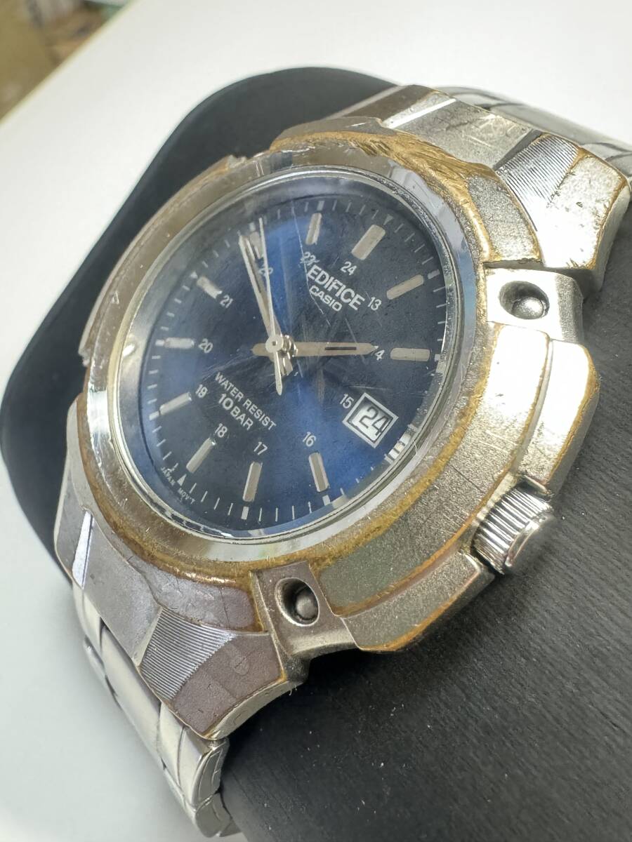 L175 men's wristwatch CASIO EDIFICE/ Casio Edifice MMW-101 quartz Date 3 hands round analogue Vintage blue 