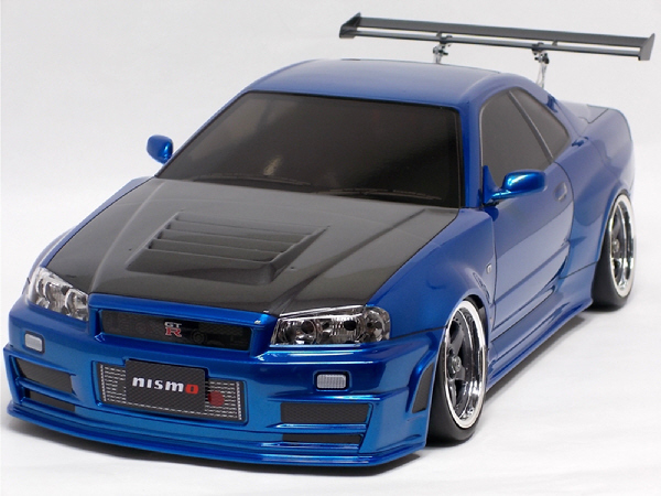 タミヤ R34 GT-R Z-tune 塗装済完成ボディ メタリックブルー／ガンメタルの画像1