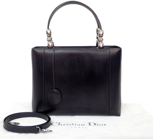 4MV Christian Dior ディオール マリスパール 2way ハンドバッグ ショルダーバッグ 黒 ブラック 製造証明書・保存袋・鍵付き