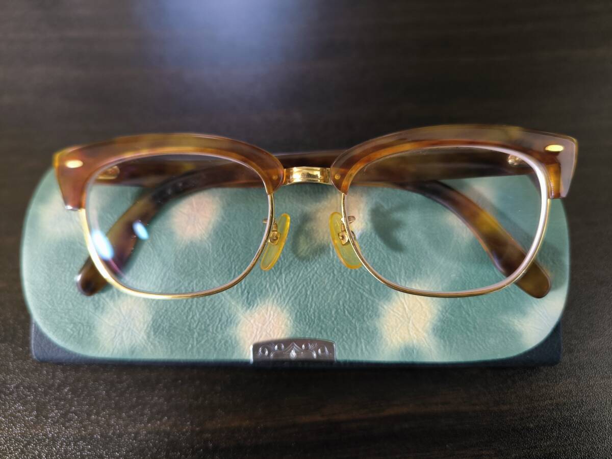 極美品 べっ甲メガネ K18 ゴールド 眼鏡 老眼鏡 日本製 めがねフレーム レンズ付き 鼈甲 べっ甲めがね 重量 42.25g 送料無料 即決 メガネの画像6