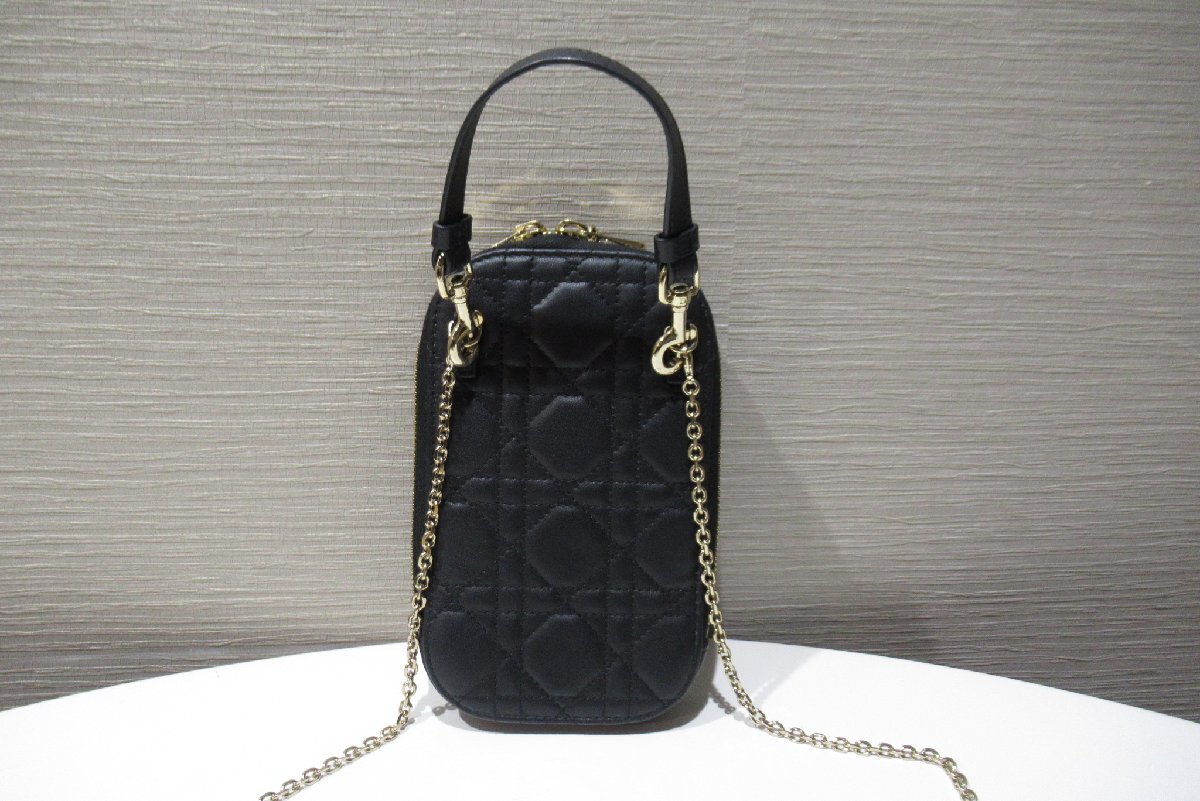 Christian Dior クリスチャンディオール Lady Dior フォンホルダー カナージュ ラムスキン スマホケース 中古 ランクA BRB・バッグ・財布_画像2