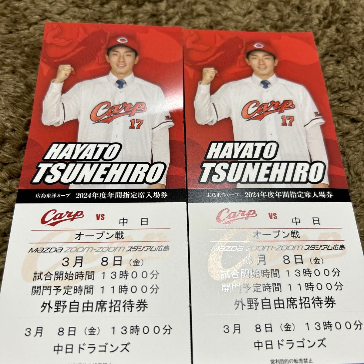 3 17(日)オープン戦 外野自由席招待券 - 野球