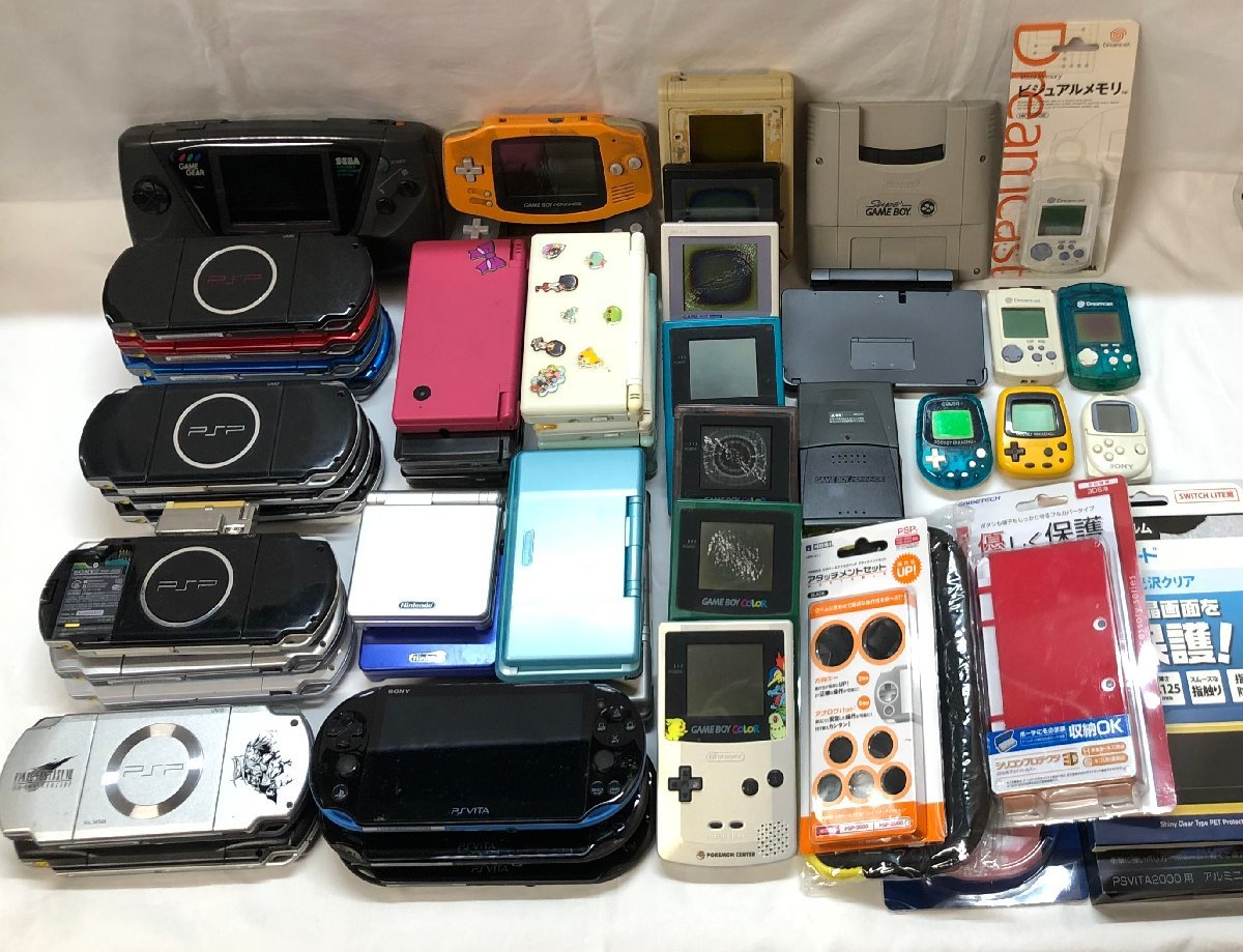 24B061 送料無料 ポータブル ゲーム機 他 まとめ売り GAMEGEAR GAME BOY DS Lite 3DS PSP PSVITA 等 任天堂 SONY 保管品 ジャンク 部品取りの画像1