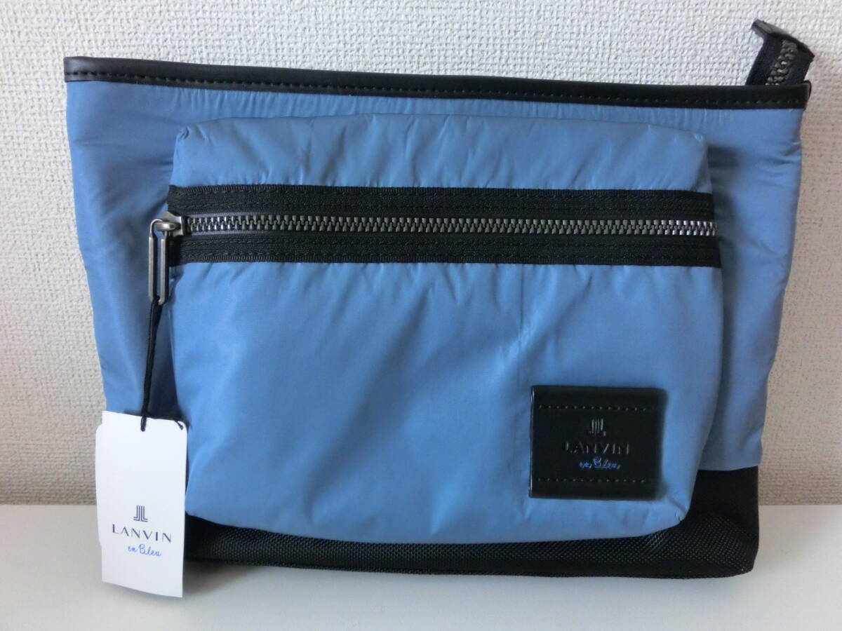 未使用品 保管品 LANVIN en Bleu ランバンオンブルー タフタ サコッシュ ショルダーバッグ 543101 ブルー/激安1円スタート_画像1