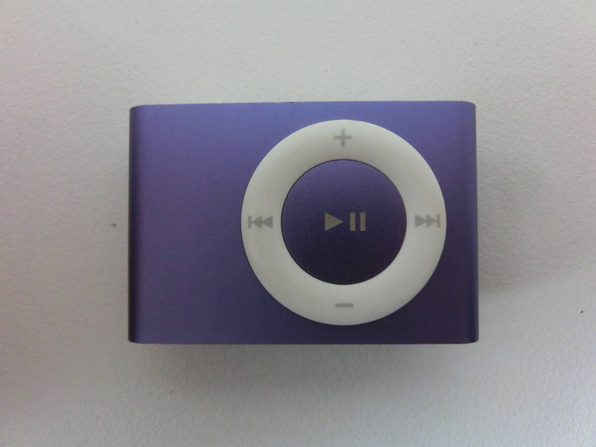 中古品 保管品 動作未確認 Apple アップル ipod Shuffle 第2世代 パープル A1204 充電器付き/激安1円スタートの画像2