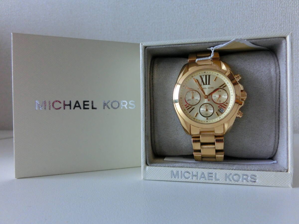 未使用品 保管品 動作確認済 MICHAEL KORS マイケルコース MK5798 ゴールド レディース 腕時計/激安1円スタートの画像1