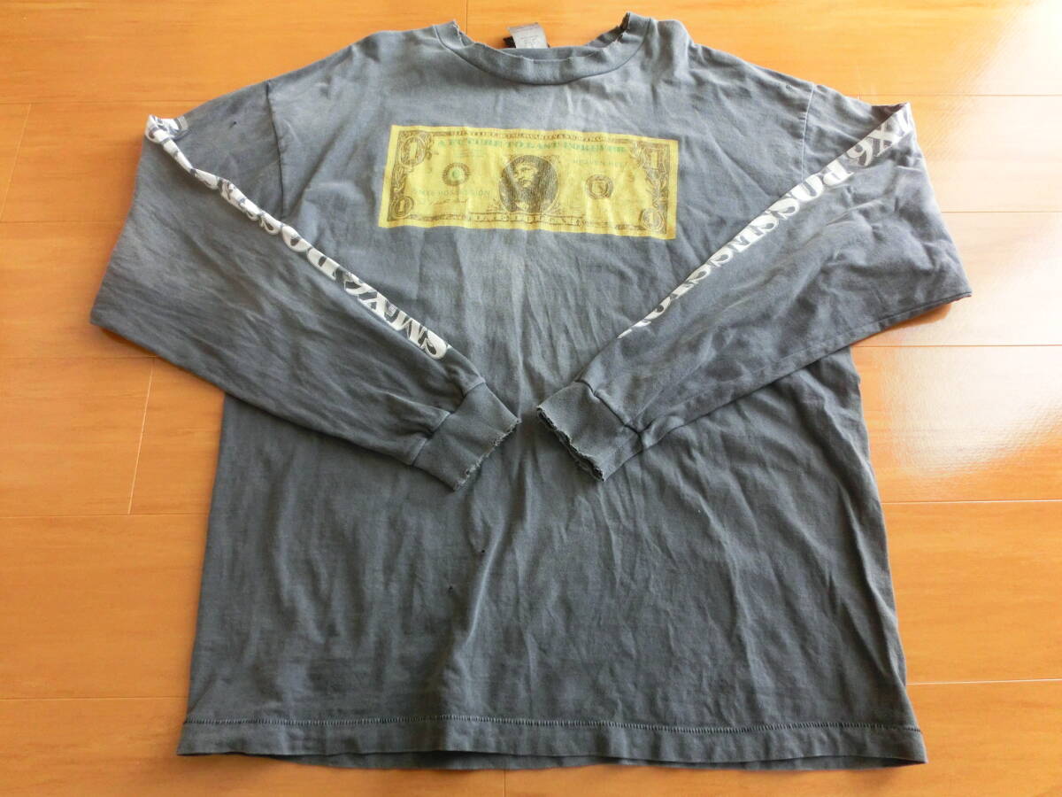 中古品 保管品 SAINT MICHAEL セントマイケル ロングTシャツ 長袖 ダメージ加工 グレー系 XLサイズ SM-A22-0000-083/激安1円スタート_画像1