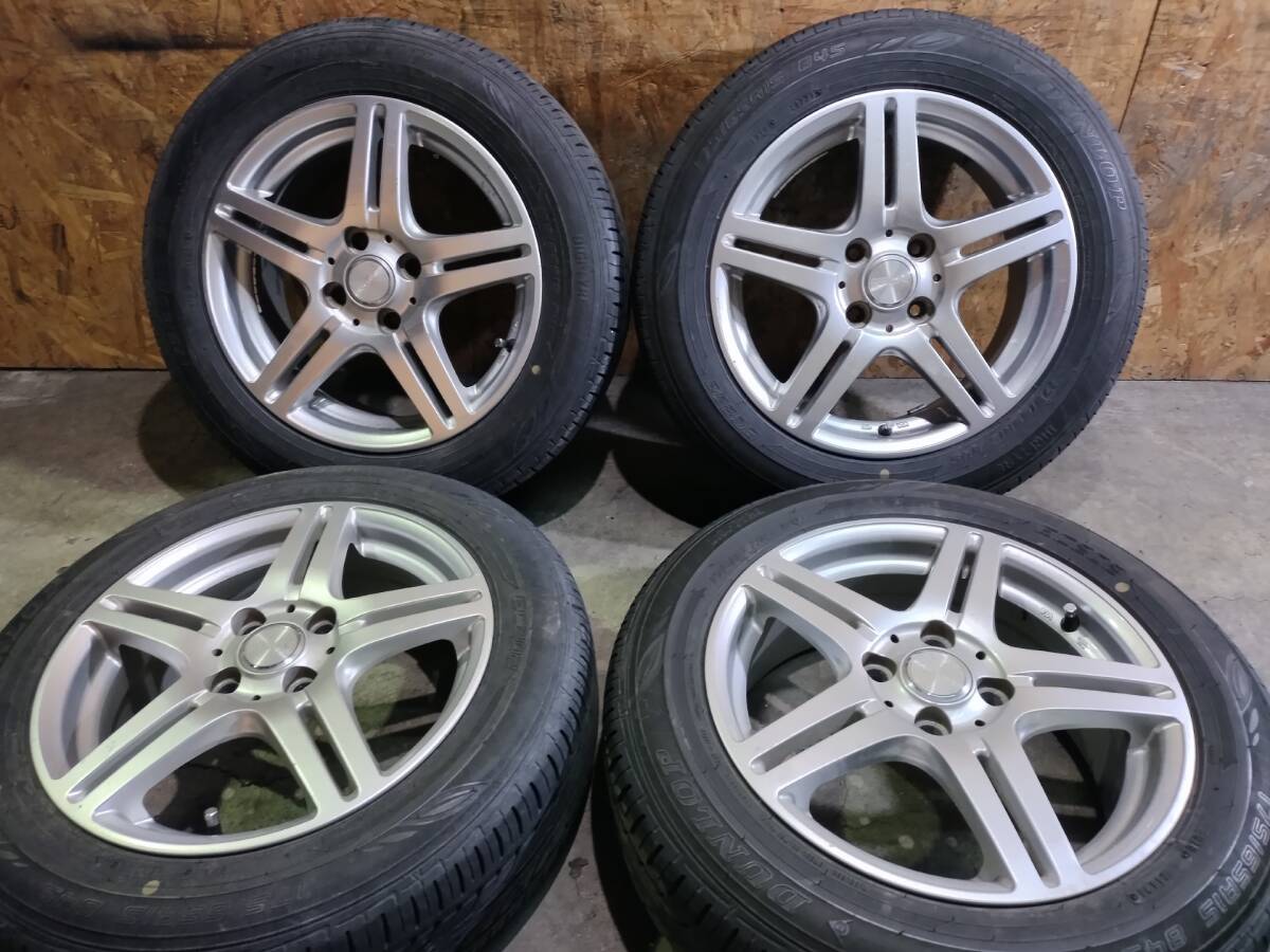 アクア フィット 社外ホイール バリ溝タイヤ付き DUNLOP １７５/６５R１５ 2021年製造の画像1