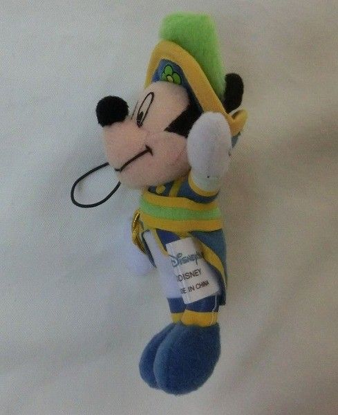※ジャンク品（剥げ、ひび割れ多数、毛羽立ち等劣化）東京ディズニーシー 提督ミッキーのぬいぐるみストラップ ミッキーマウス