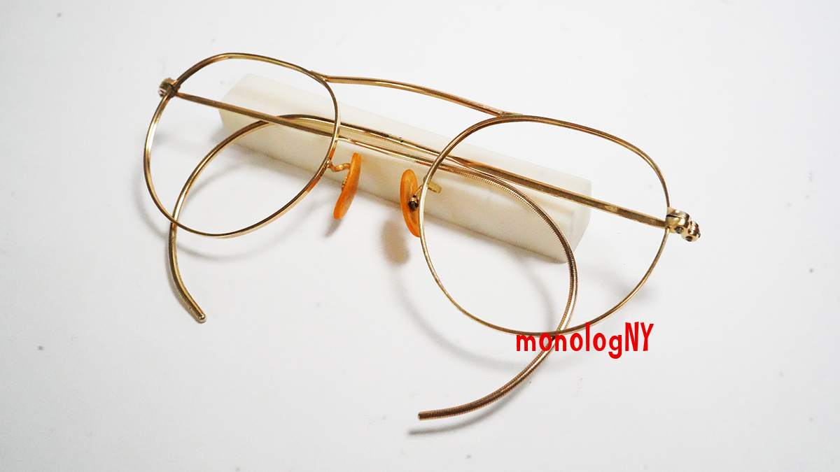 ❤️ B&L ボシュロム製 ビンテージ 眼鏡 フレーム 12KGF 金張り 50s Yahoo!オークション - B&L ボシュロム 1940s ビンテージ12KGF