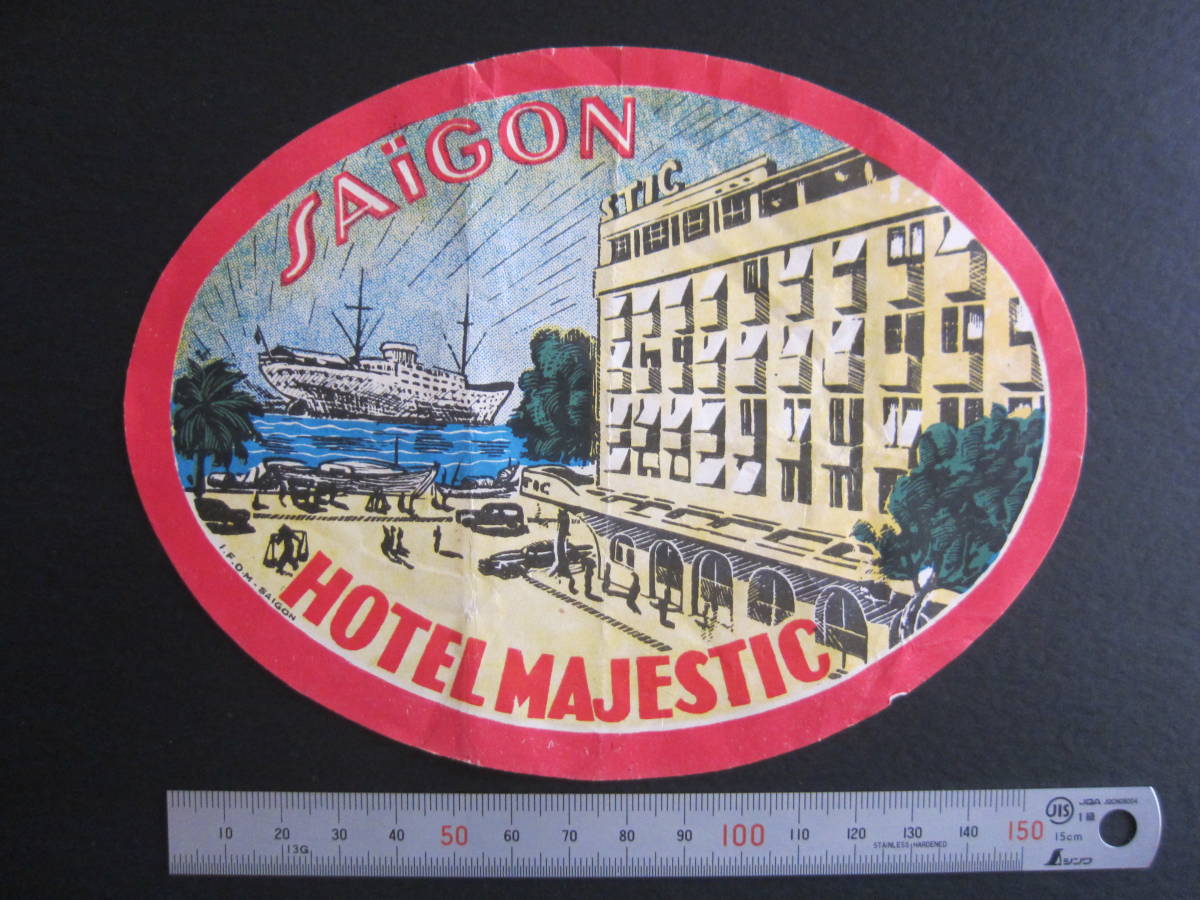  hotel label # majestic hotel # rhinoceros gon# Vintage 