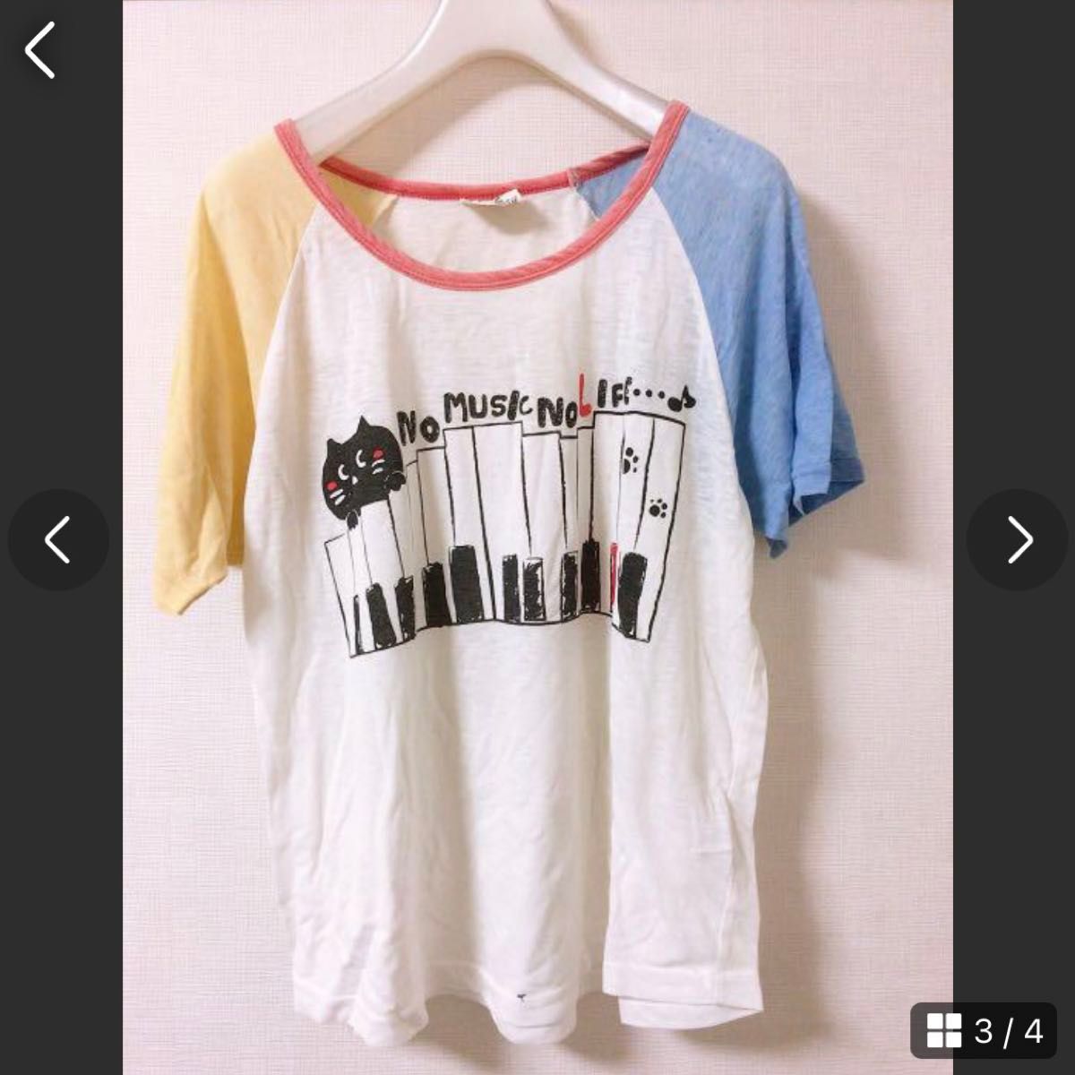 2枚セット　激安　安い　服　レディース　半袖　Tシャツ　トップス　夏服　ルームウェア　可愛い　ボーダー　猫　ピアノ カットソー