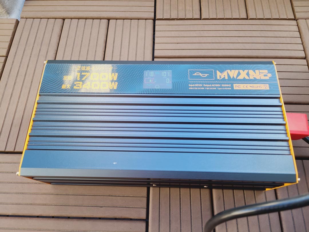 MWXNE インバーター 正弦波 ほぼ未使用 定格1700W 最大3400W USB&Type-C PD対応 リモコン付き_画像1