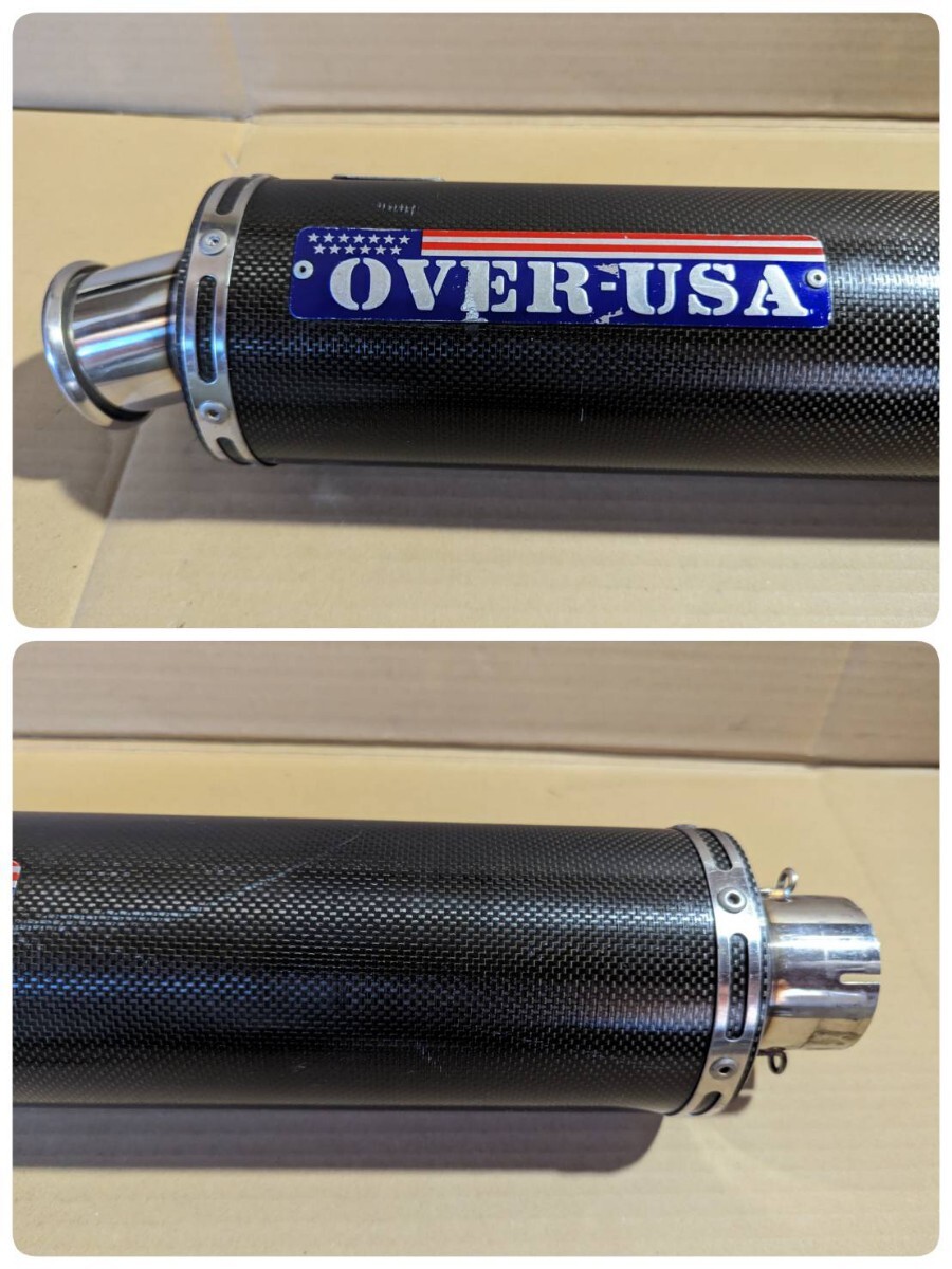 OVERRACING オーバーレーシング OVER USA 差し込み60.5パイプ用 カーボンスリップオンマフラー サイレンサーの画像2