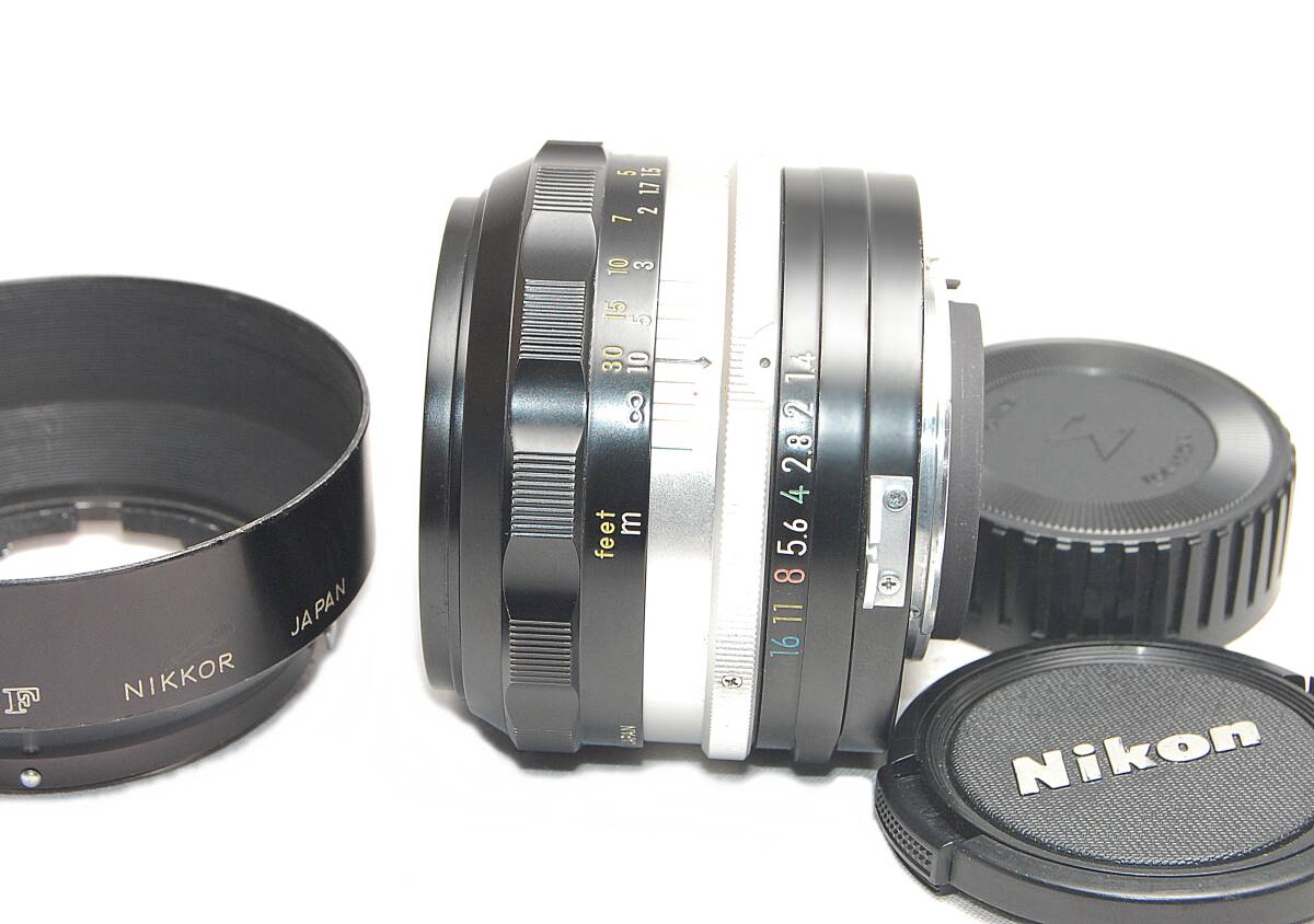 ◆カビやクモリなど一切なし!!◆Nikon ニコン NIKKOR-S・C Auto 50mm F1.4 大口径 F 50/1.4 純正フード Lens MFレンズ★素晴らしい発色!!★の画像3