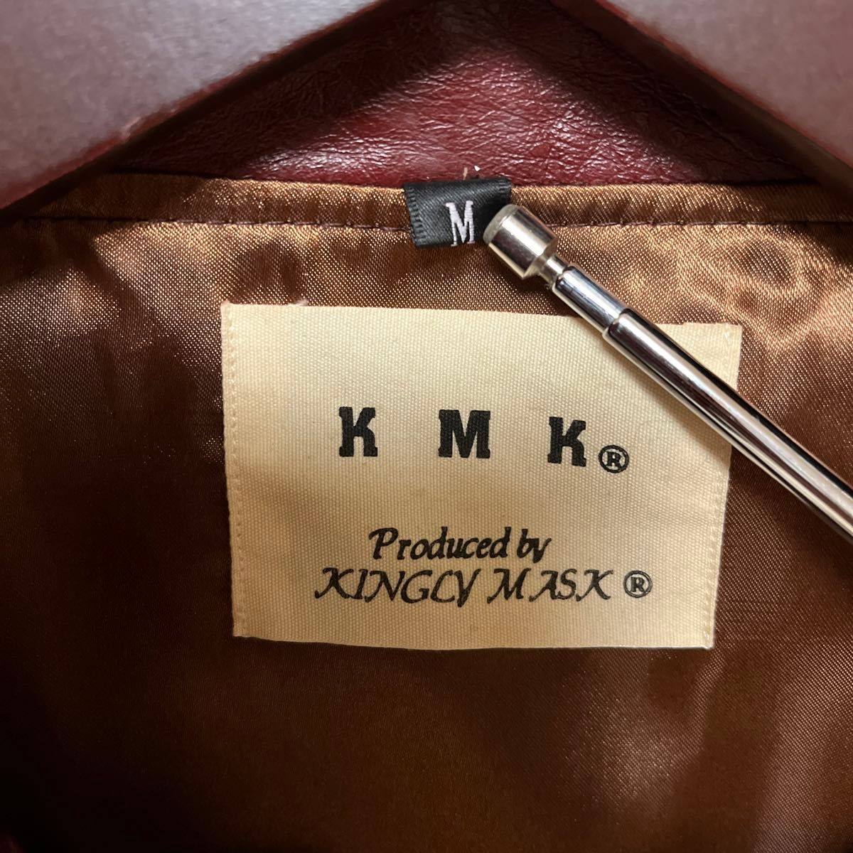 KMK KINGLY MASK キングリーマスク 本革 リアルレザー ダブルライダースジャケット メンズ M アウター ボルドー