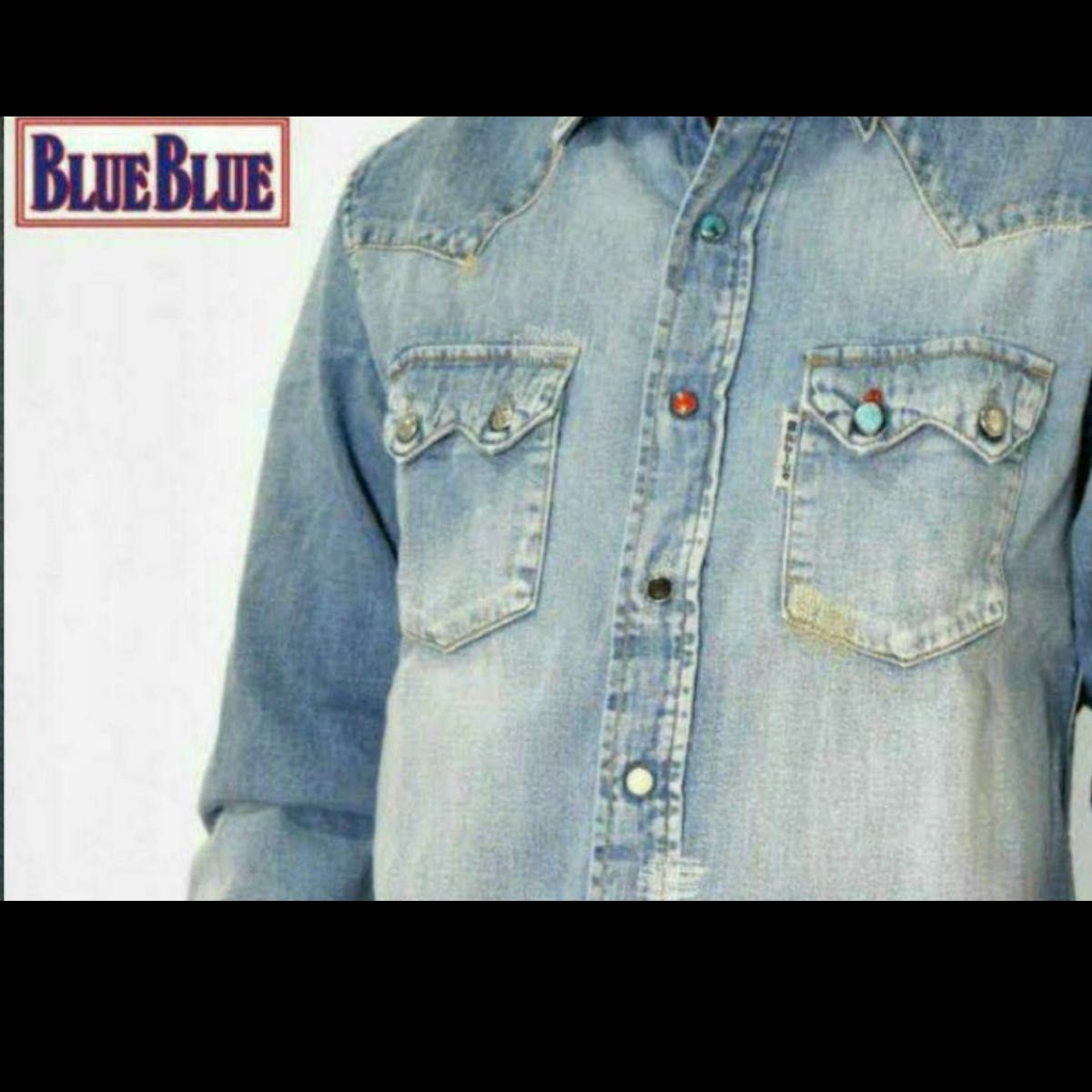 B'z 稲葉浩志着用】BLUE BLUE 加工 ウエスタン デニムシャツ B'z 稲葉浩志着用】BLUE BLUE 加工 ウエスタン デニムシャツ