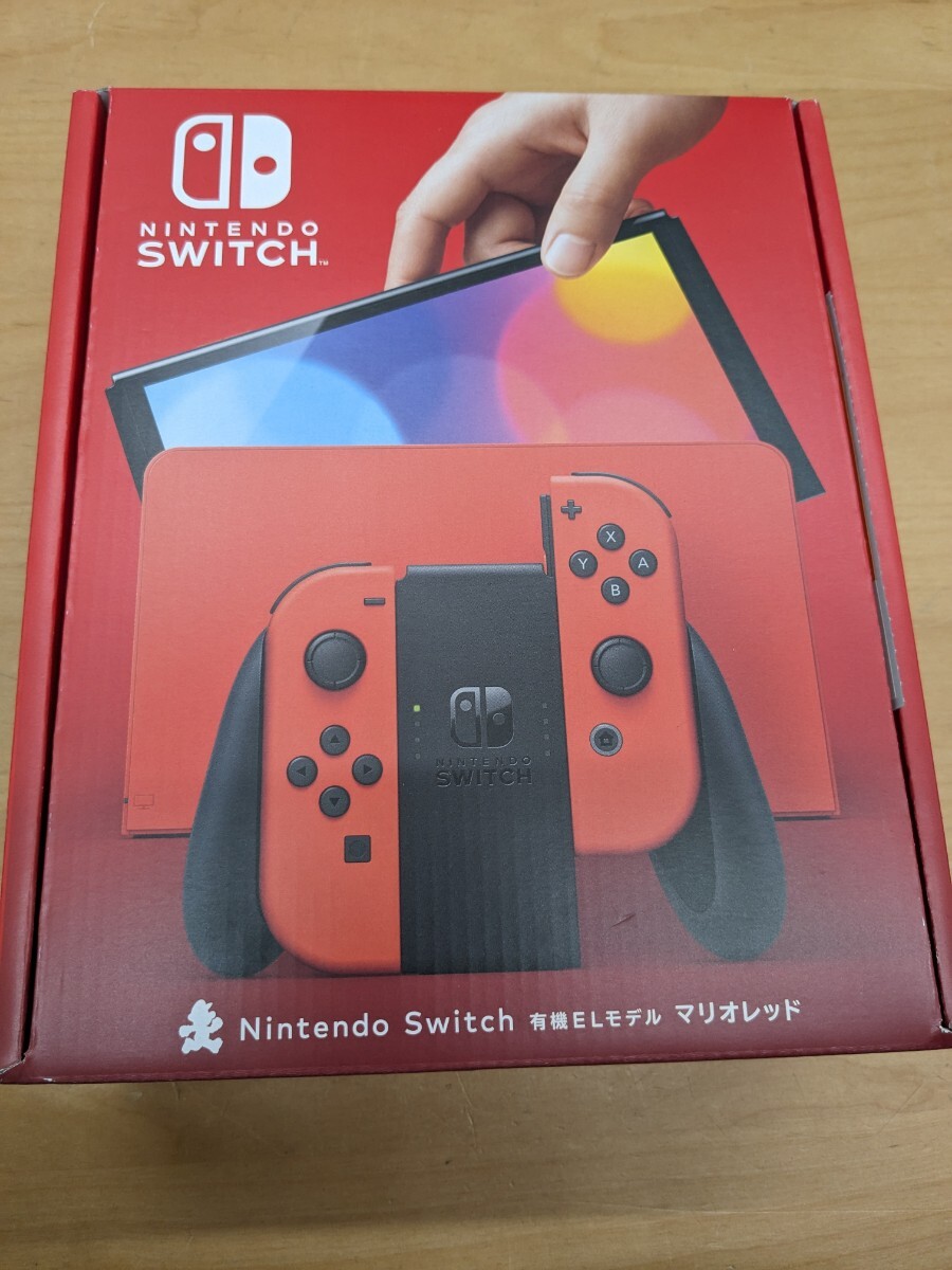 【c325】【未使用】Nintendo Switch ニンテンドー スイッチ 有機ELモデル 本体 HEG-001 マリオレッド 保証書付き_画像1