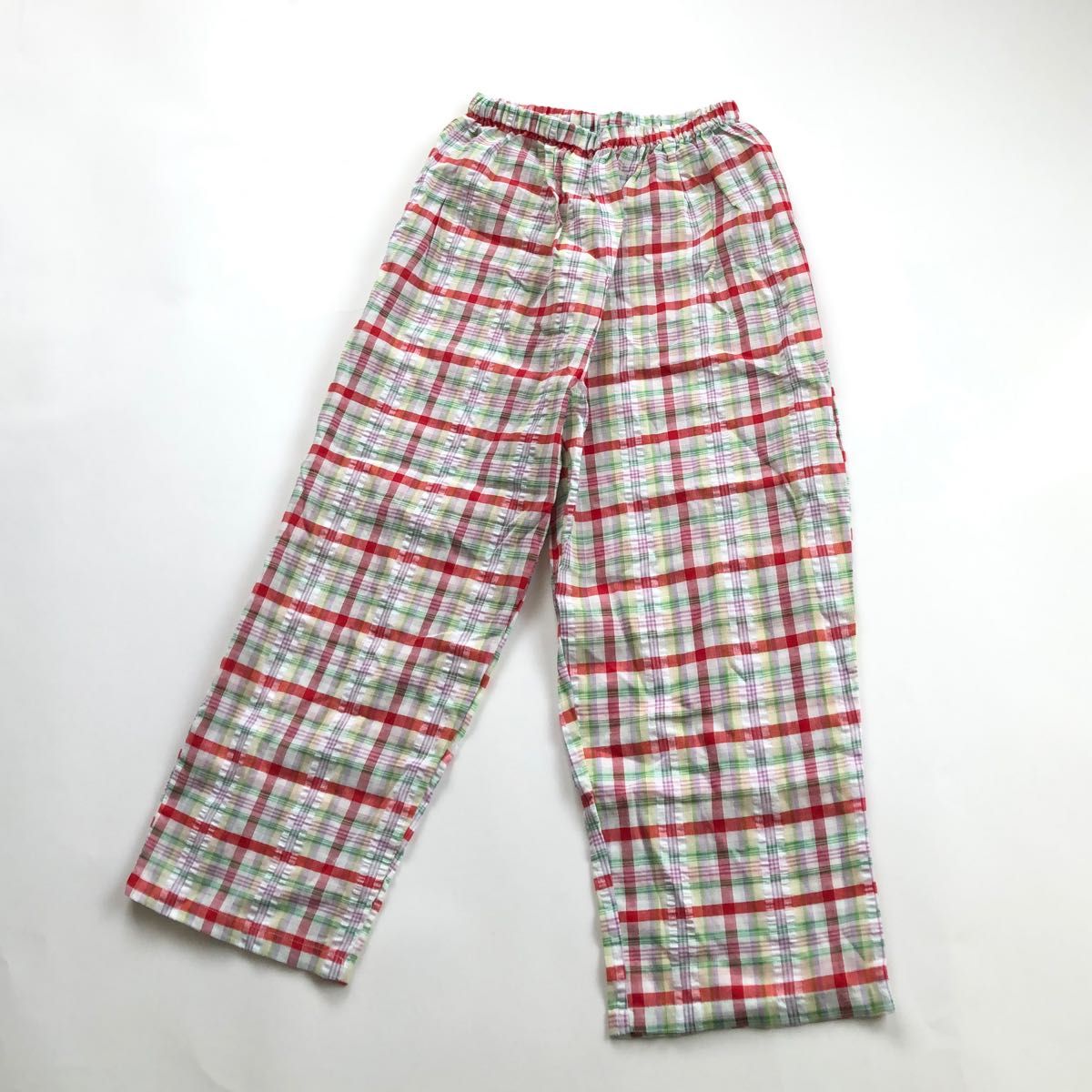 新品■チェック柄  パジャマ L  半袖   パジャマ 七分丈パンツ  涼しい