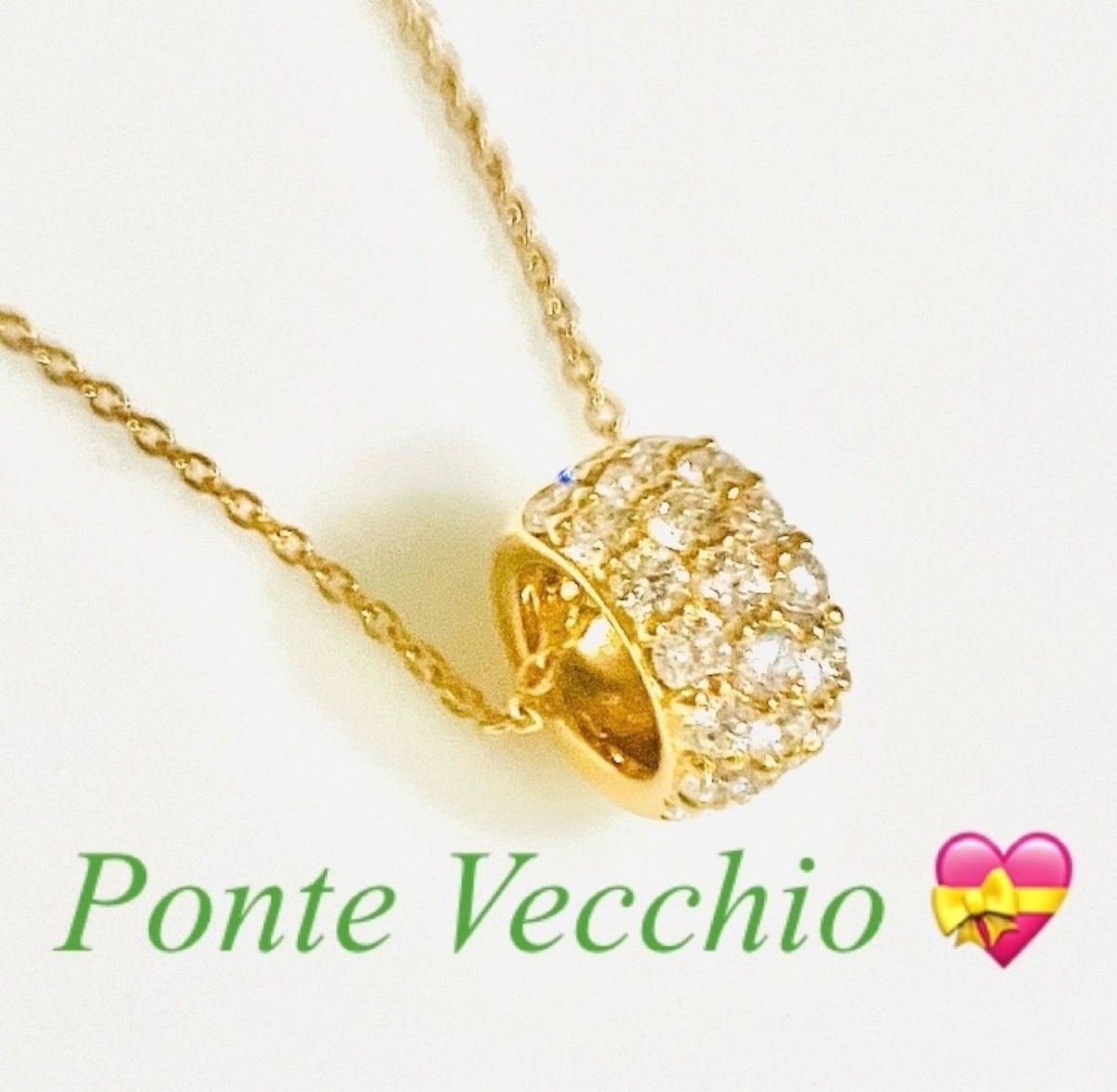 ★美品★ ポンテヴェキオ★ロトンド★M★ダイヤ★0.36ct★ネックレス★パヴェ★ラテ★