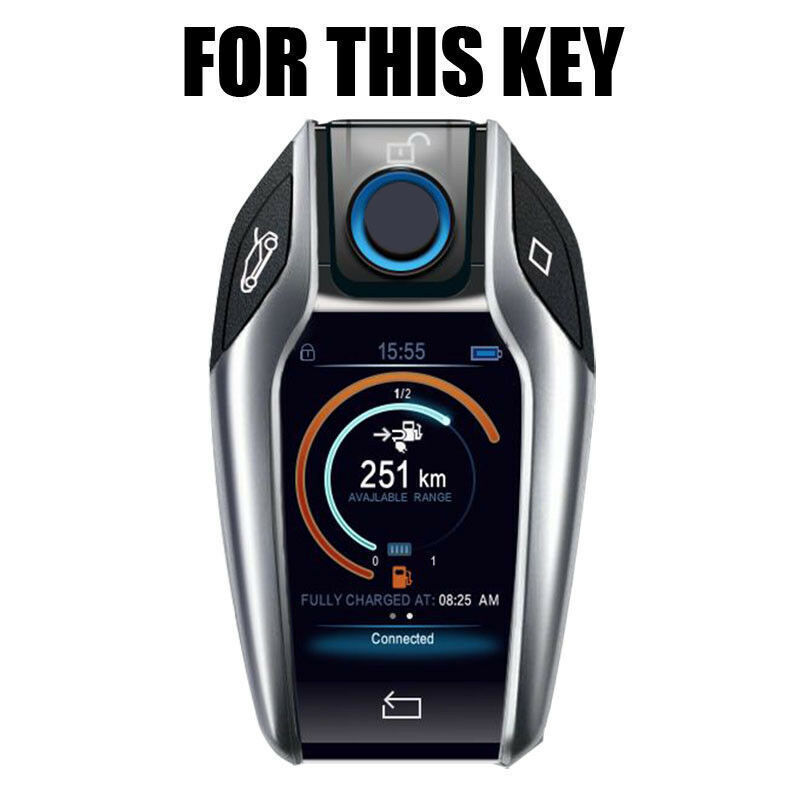 即納可能 BMW i8 5/7 シリーズ G11/G12/G30/G31 740i/750i レザー レッドステッチ キーレス ホルダー スマートキーケース 3ボタン 未使用品の画像2