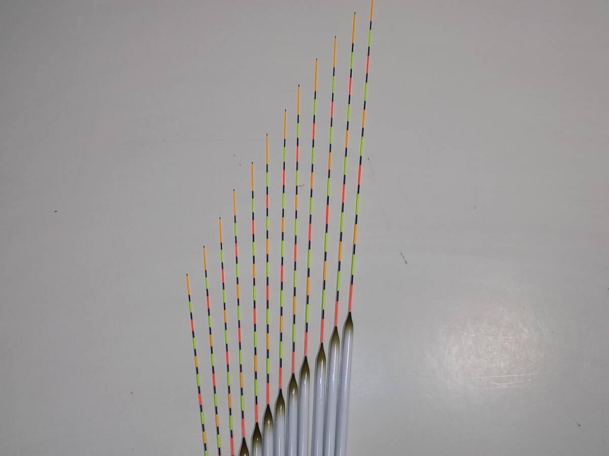 へら浮き 花水樹 萱浮き オールマイティ グラストップ  7号～16号の10本フルセット トップ配色目盛り数変更致します。の画像3