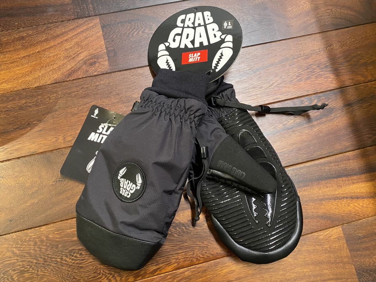 ★ 23-24 クラブグラブ CRAB GRAB スラップ ミット SLAP MITT スノーボード グローブ ミトン 手袋 防寒 ブラック sizeL 新品未使用