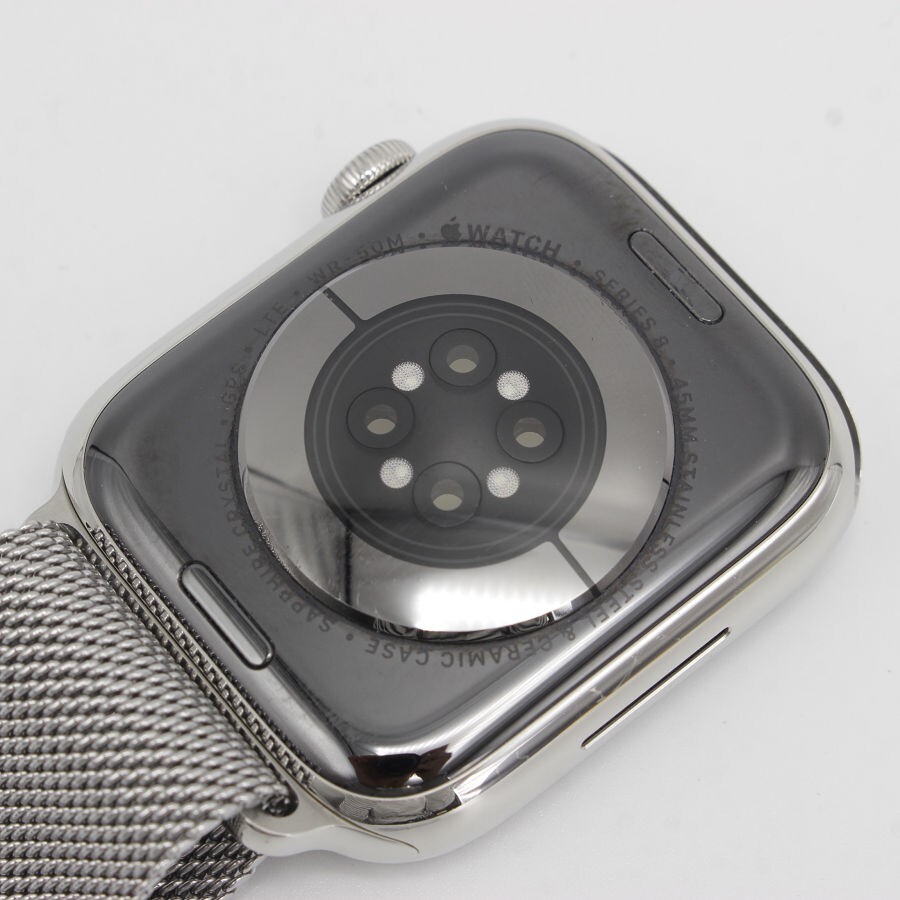 Apple Watch Series 8 GPS+Cellular 45mm MNKJ3J/A シルバーステンレススチールケース/シルバーミラネーゼループ アップルウォッチ 本体の画像8