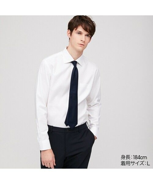 UNIQLO スーパーノンアイロンスリムフィットシャツ(セミワイド UNIQLO スーパーノンアイロンスリムフィットシャツ(セミワイド
