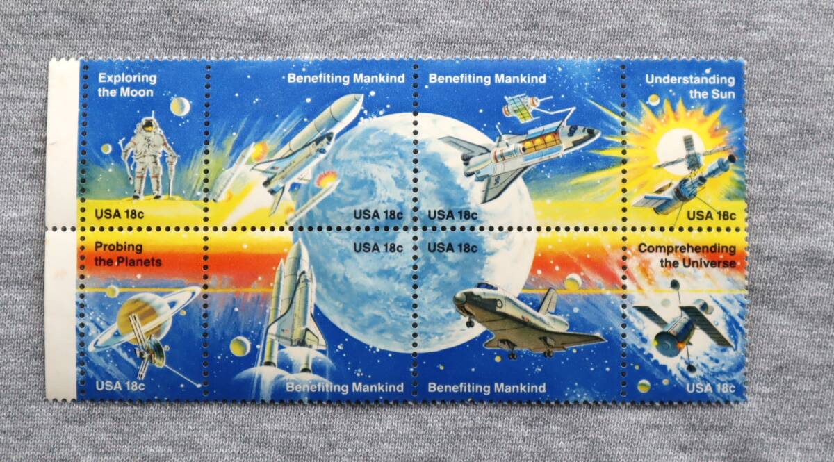 USA92 アメリカ 1981年 宇宙開発 8種連刷 ８枚ブロック1枚の画像3