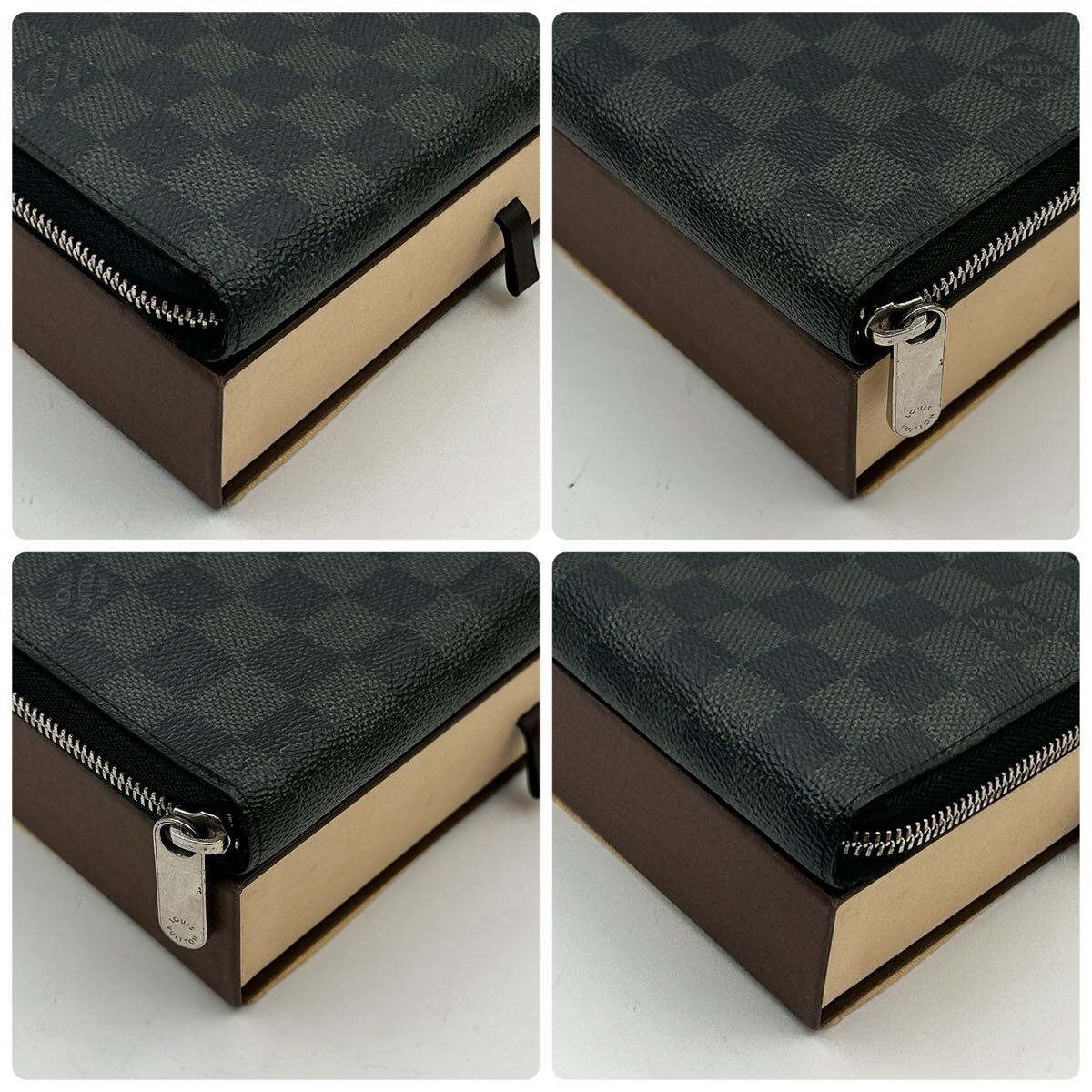 2650【極美品 付属品付】LOUIS VUITTON ルイヴィトン ダミエ グラフィット ジッピーオーガナイザー 長財布 ウォレット N63077/CA4100の画像10