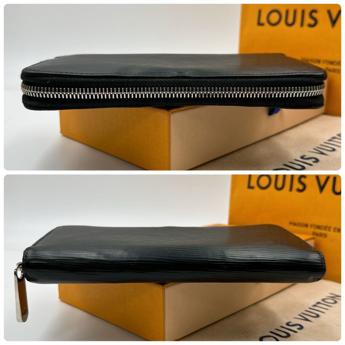 2653【美品】LOUIS VUITTON ルイヴィトン エピ ノワール 長財布 ジッピーウォレット ラウンドファスナー ウォレット M60072/CA3160_画像5