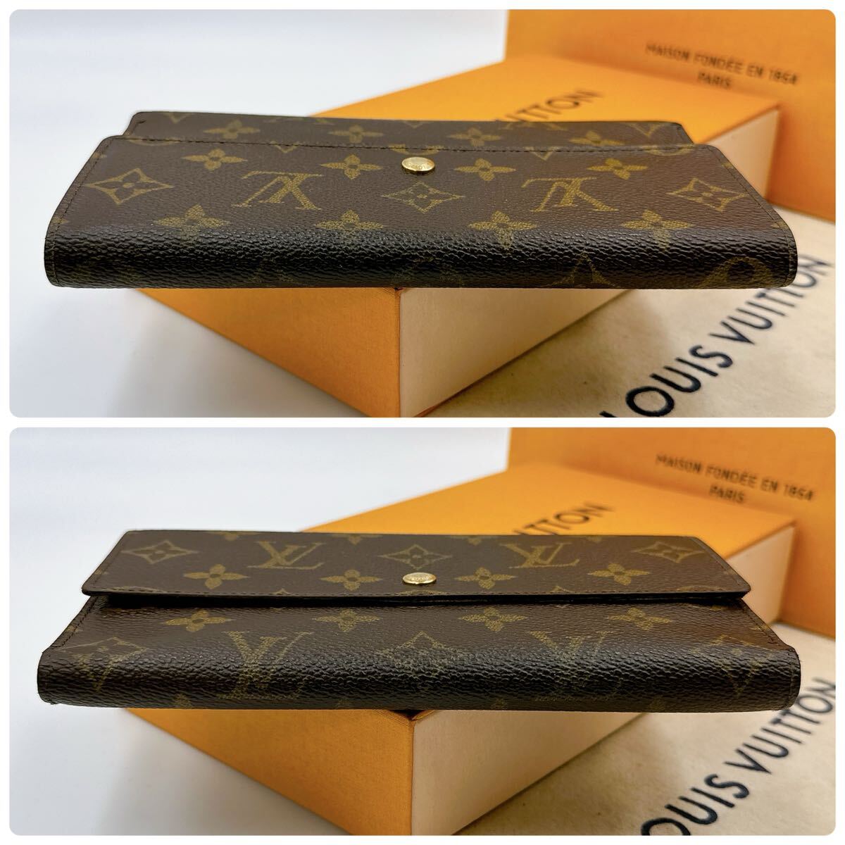 2658【外観美品】LOUIS VUITTON ルイヴィトン モノグラム ポルトトレゾール インターナショナル 長財布 三つ折り財布　M612125/MI0914_画像7