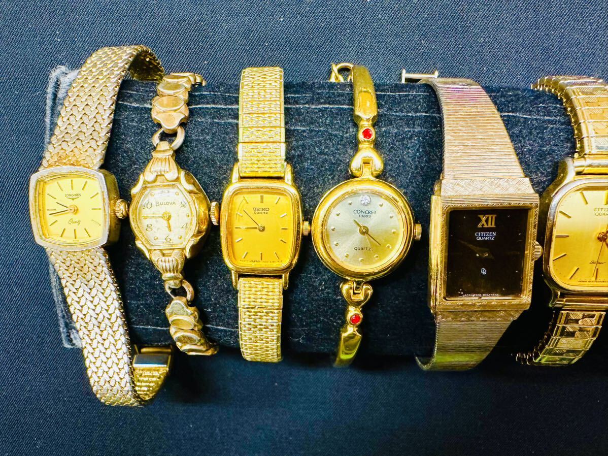 ゴールドカラーのみ 腕時計 140本 大量 LONGINES SEIKO BULOVA WALTHAM CITIZEN ELGIN AUREOLE BUREN klaeuse ALBA 等まとめてセット F100_画像5
