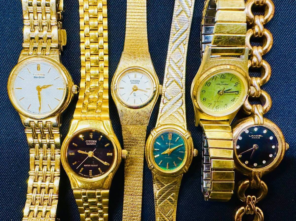 ゴールドカラーのみ 腕時計 140本 大量 SEIKO TECHNOS ELGIN WALTHAM CITIZEN BUREN REGUNO GUESS LANCEL ALBA 等まとめてセットF98の画像3