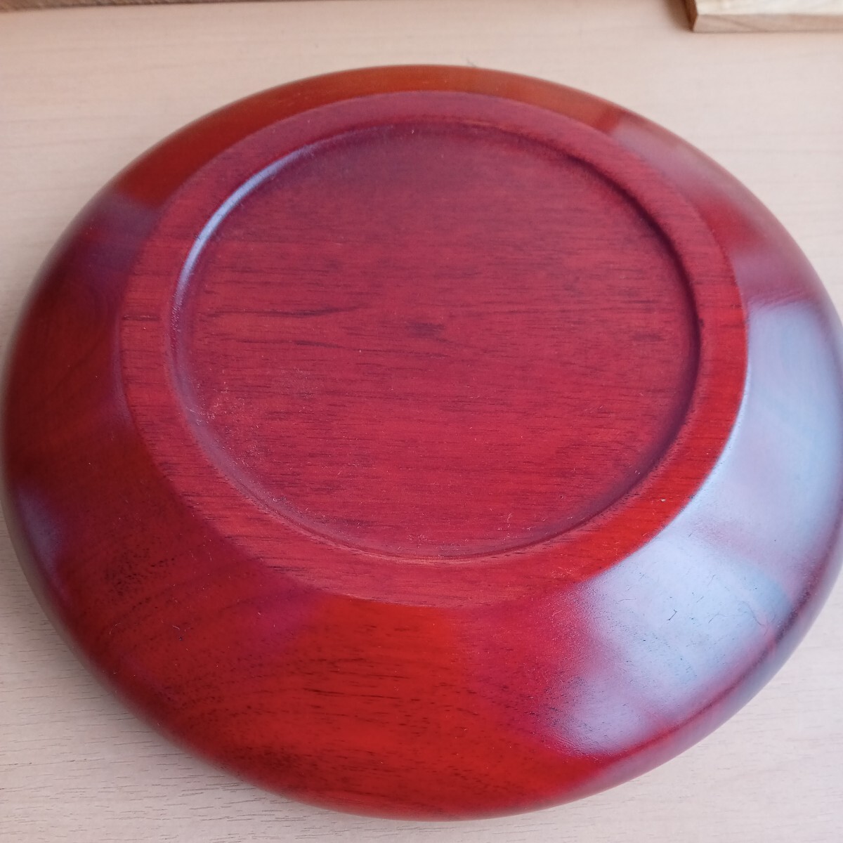243-44 天然木 丸盆（21.5cm） 漆器 茶道具_画像5