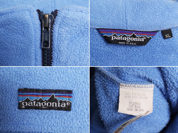 80s USA製 パタゴニア フルジップ フリース ジャケット メンズ XL 80年代 ヴィンテージ patagonia ハイネック ブルゾン アウトドア 旧タグ_画像4