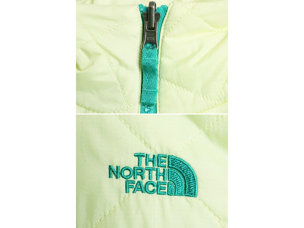 US企画 ノースフェイス 中綿 キルティング ナイロン ジャケット レディース M 古着 The North Face ジャンパー フルジップ アウトドア 黄緑_画像6