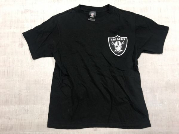 NFL TEAM APPAREL ラスベガス・レイダース RAIDERS アメフト 半袖Tシャツ カットソー メンズ ロゴプリント S 黒_画像1
