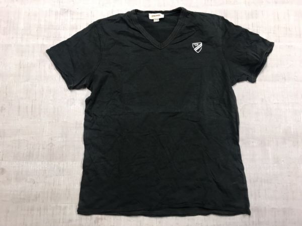 ディーゼル DIESEL ラグジュアリー サーフ ストリート ネオグランジ 古着 半袖Tシャツ カットソー メンズ Vネック 切りっぱなし加工 M 黒_画像1