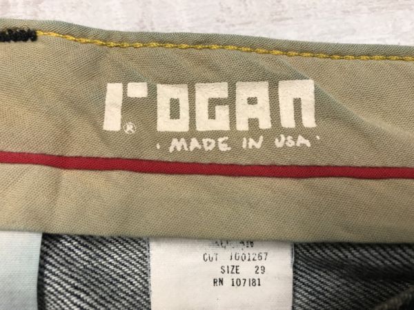 USA製 ローガン rogan アメカジ ネオグランジ ストリート ボタンフライ 立体裁断 ダメージ デニム ジーンズ パンツ ボトムス メンズ 29 青_画像2