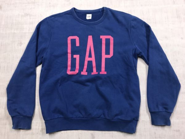 ギャップ GAP アメカジ ストリート オーセンティック 古着 ロゴプリント スウェット トレーナー メンズ M 青_画像1