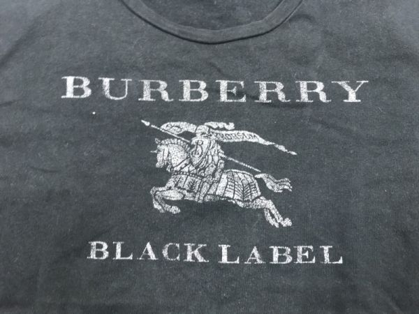 バーバリー ブラックレーベル BURBERRY BLACK LABEL ロンT 長袖Tシャツ カットソー レディース 日本製 2 黒 三陽商会記載有り_画像3