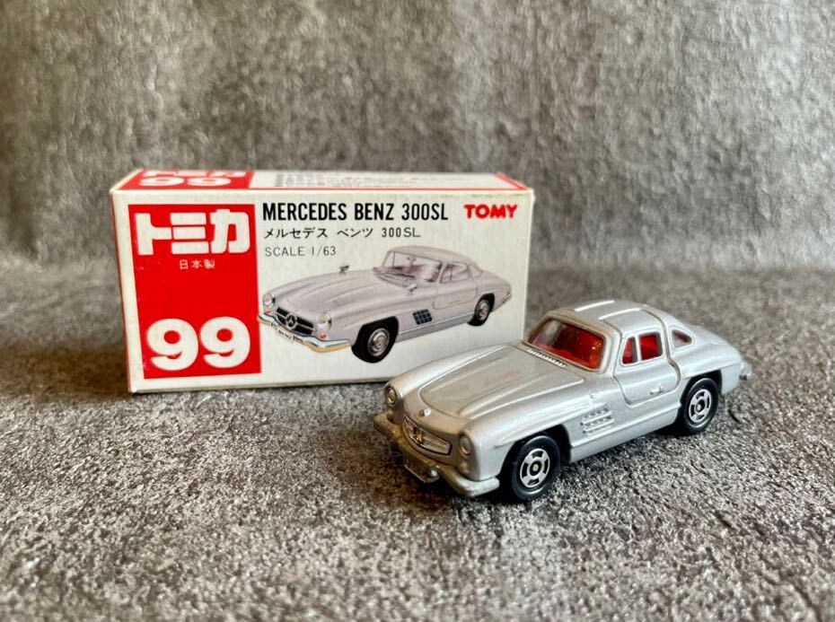 当時物/トミカ/TOMICA/TOMY/メルセデスベンツ/Mercedes Benz/300SL/No.F19/1/63/日本製/シルバー/ミニカー/赤箱/外箱付きの画像1