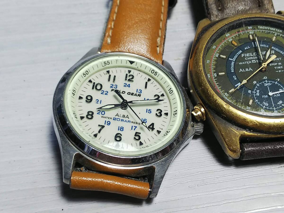 2345* wristwatch Seiko ALBA field gear Chrono military 2 ps 