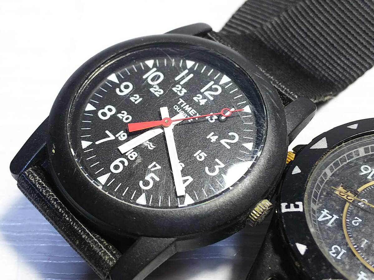 312★腕時計 TIMEX 2本セット ミリタリー ダイバーの画像2