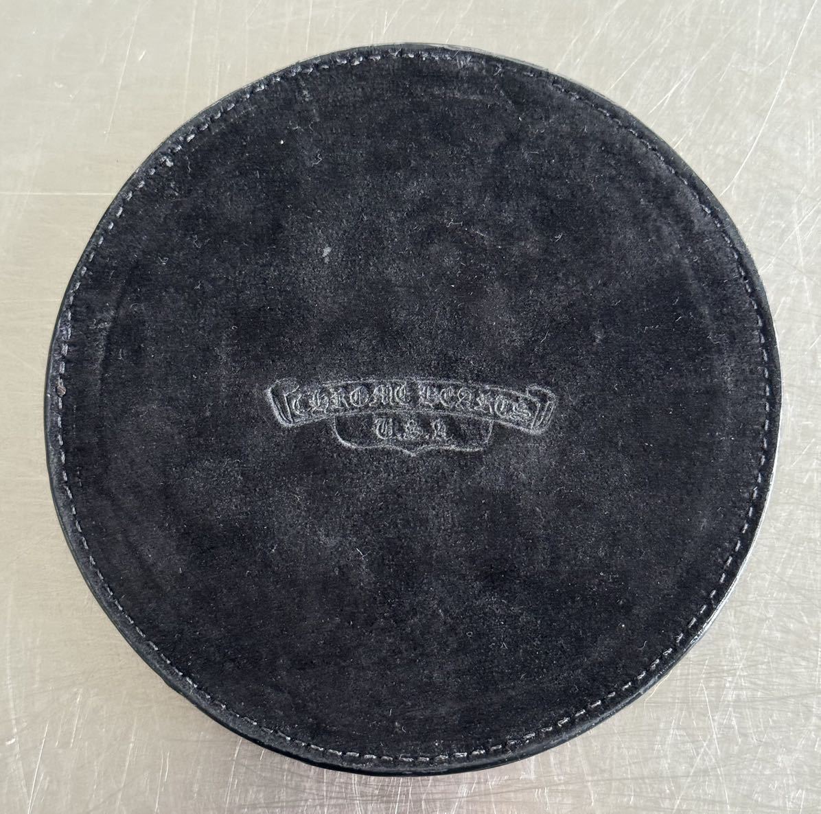 レア CHROME HEARTS COASTER CHプラスレザー クロムハーツ コースター ブラック_画像2